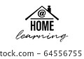 At Home Learning text icon illustration. 64556755