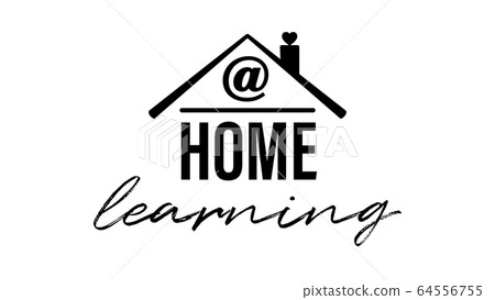 At Home Learning text icon illustration. At Home Learning text icon illustration. 64556755