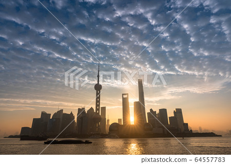 "Shanghai" Dawn of Shanghai, Lujiazui skyscraper "Shanghai" Dawn of Shanghai, Lujiazui skyscraper 64557783