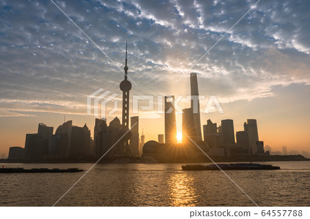 "Shanghai" Dawn of Shanghai, Lujiazui skyscraper "Shanghai" Dawn of Shanghai, Lujiazui skyscraper 64557788