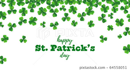 Patrick day background with vector four-leaf Patrick day background with vector four-leaf 64558051