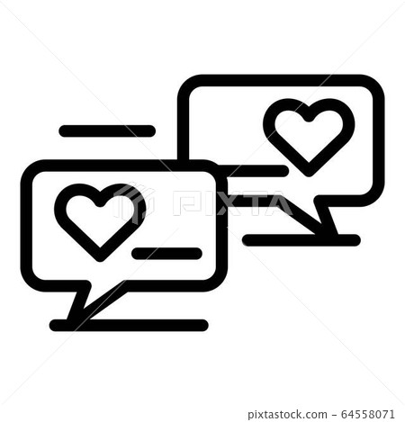 Client chat bubbles icon, outline style Client chat bubbles icon, outline style 64558071