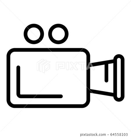 Video camera icon, outline style 64558103