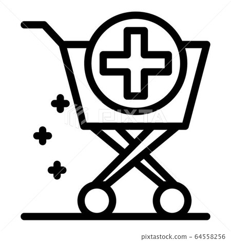 Pharmacy trolley icon, outline style 64558256