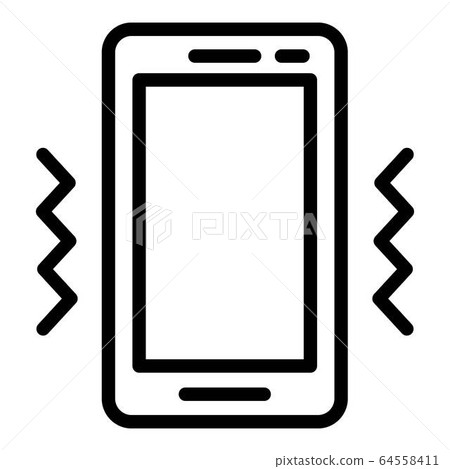 Smartphone vibro mode icon, outline style 64558411