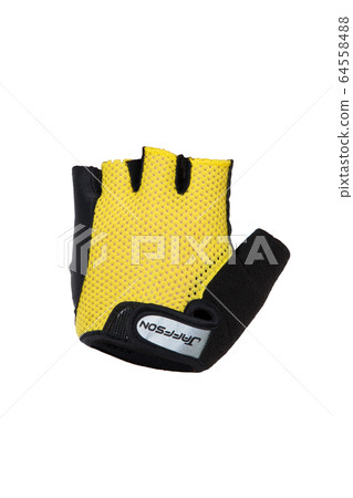 Fingerless glove in black and yellow color for 64558488