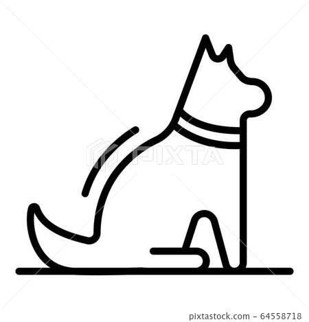 Happy sit dog icon, outline style Happy sit dog icon, outline style 64558718