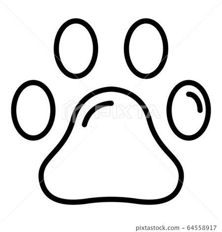Pet paw icon, outline style 64558917