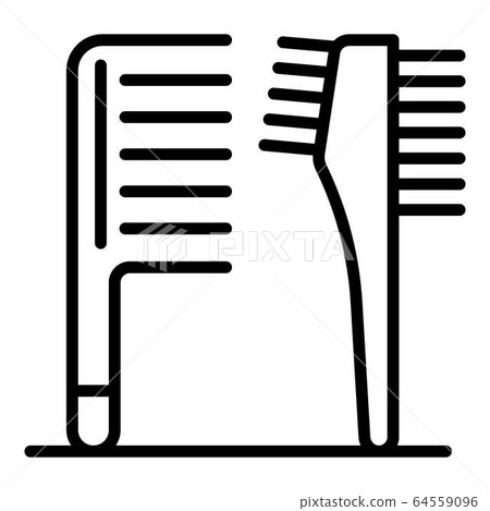 Plastic hairbrush icon, outline style 64559096