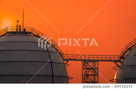 Industrial gas storage tank. LNG or liquefied Industrial gas storage tank. LNG or liquefied 64559155