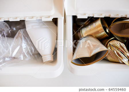 Plastic and Metal Sorting Close up 64559460