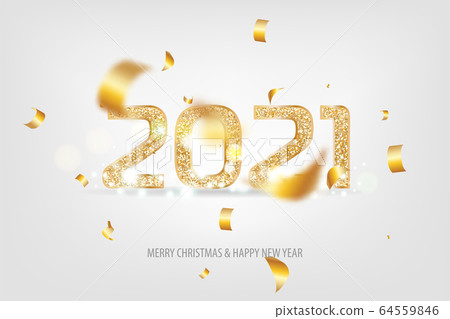 2021 Happy New Year tradicional lettering text 64559846