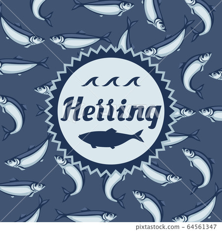 Background with herring fish. Pacific sardine. 64561347