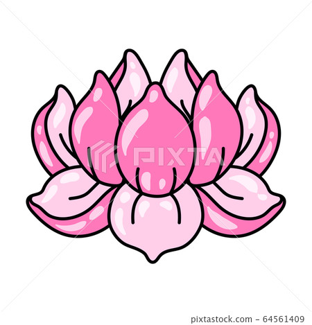 Illustration of lotus flower. Water lily decorative image. Illustration of lotus flower. Water lily decorative image. 64561409