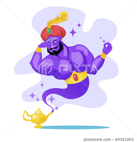 Cartoon Color Character Person Jinnee Concept. Vector Cartoon Color Character Person Jinnee Concept. Vector 64561803