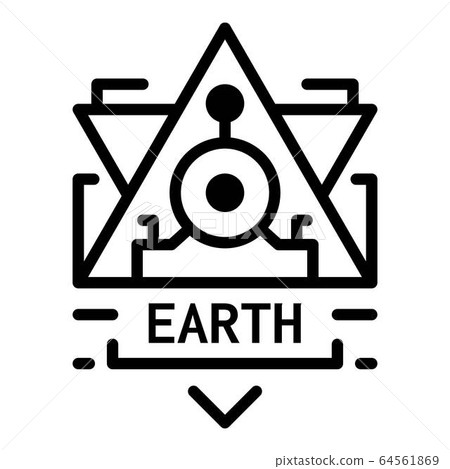 Earth alchemy icon, outline style Earth alchemy icon, outline style 64561869