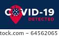 COVID-19 Coronavirus detected, flat vector logo 64562065