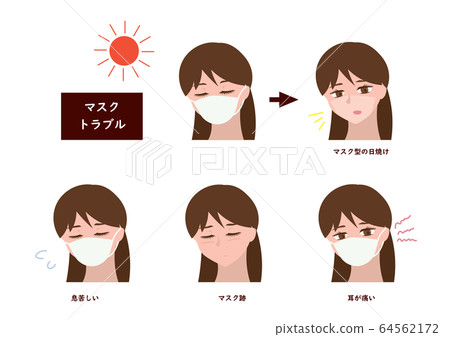 Woman and mask trouble set Woman and mask trouble set 64562172