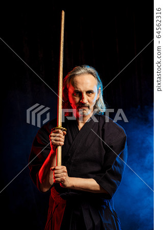 male kendo fighter with bamboo sword shinai male kendo fighter with bamboo sword shinai 64562316