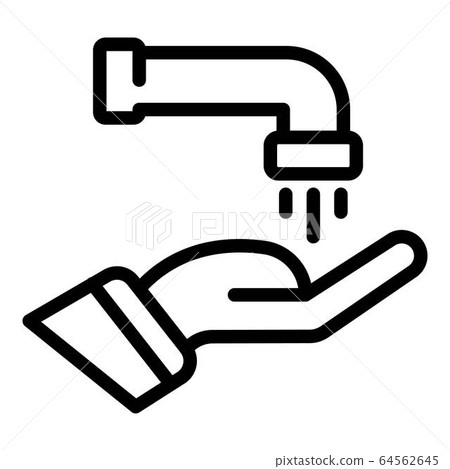 Water tap hand icon, outline style 64562645