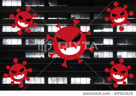 [封鎖（城市封鎖）的圖像]一種新的冠狀病毒流行和城市封鎖的圖像 64562829