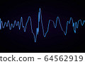abstract blue sound wave digital background visualization light on dark background 3d render illlustration 64562919