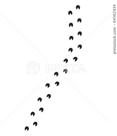 Vector flat black horse foot print steps path 64562934