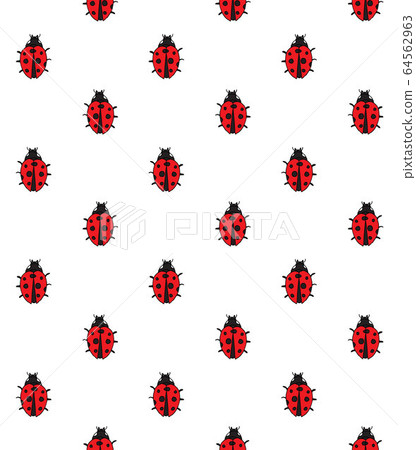 Vector seamless pattern of sketch red ladybug Vector seamless pattern of sketch red ladybug 64562963