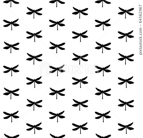Vector seamless pattern of dragonfly silhouette 64562967
