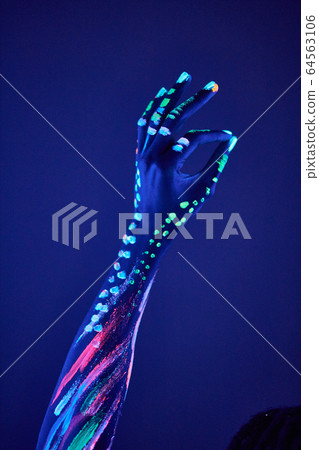 cropped photo of hands showing OK gesture cropped photo of hands showing OK gesture 64563106