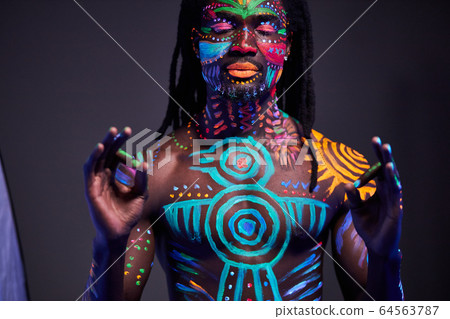 tranquil african man show keep calm gesture tranquil african man show keep calm gesture 64563787