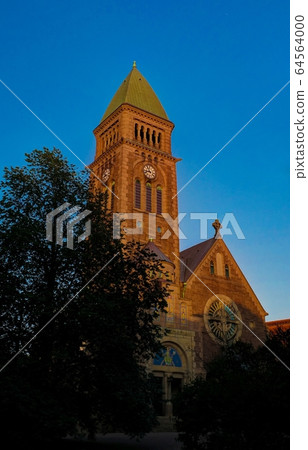 Sunset view to Vasa church aka Vasakyrkan, 64564000