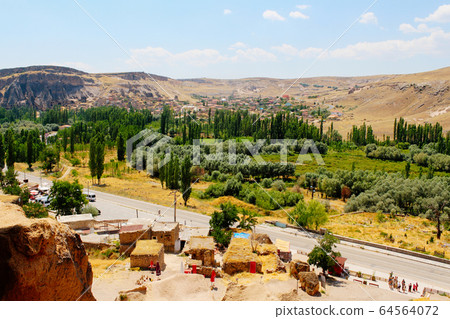 Selime cathedral monastery ancient ruins at Green tour in Cappadocia, Turkey 64564072