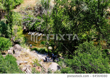 Ihlara valley Peristrema monastery at Green tour in Cappadocia, Turkey 64564080