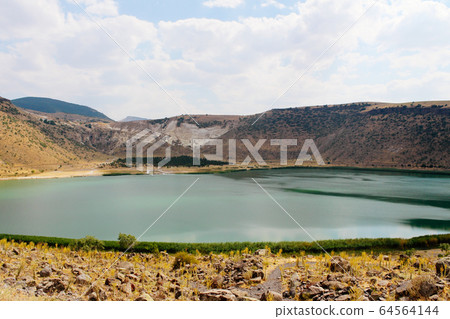 Narligol Crater lake (volcanic Nar lake) at Green tour in Cappadocia, Turkey 64564144