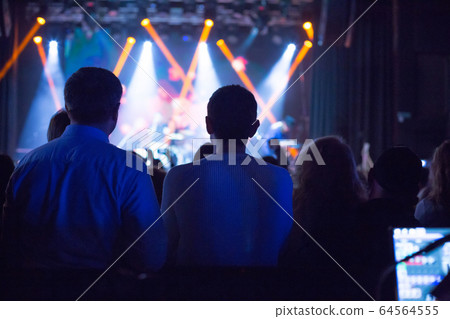 Audience watching the scene with artists. Audience watching the scene with artists. 64564555