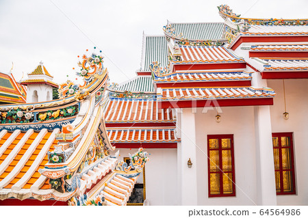 Wat Bowonniwet Vihara temple in Bangkok, Thailand 64564986