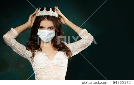 Perfect fashion woman in medical face mask Perfect fashion woman in medical face mask 64565173