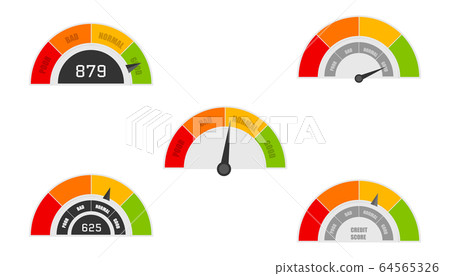 Business credit score vector speedometers. Business credit score vector speedometers. 64565326