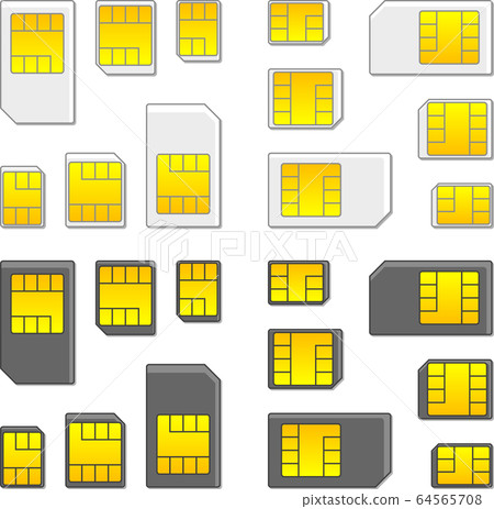 SIM卡與陰影圖標設置矢量圖 64565708