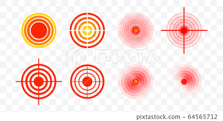 Pain red circle or localization mark. 64565712