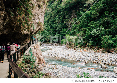 River and mountain in Taroko National Park, Taiwan 64565947