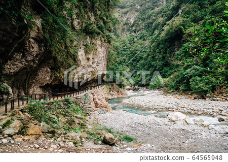 River and mountain in Taroko National Park, Taiwan 64565948