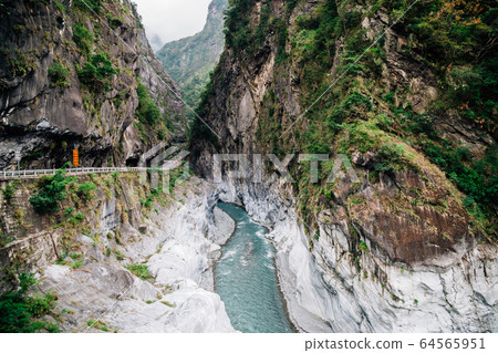 River and mountain in Taroko National Park, Taiwan 64565951