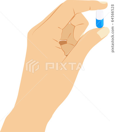 手指捏膠囊矢量圖 64566528