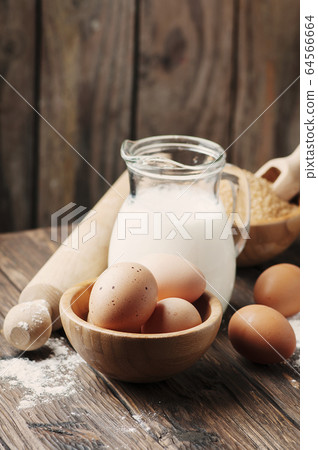 ingredient for baking on the vintage table 64566664