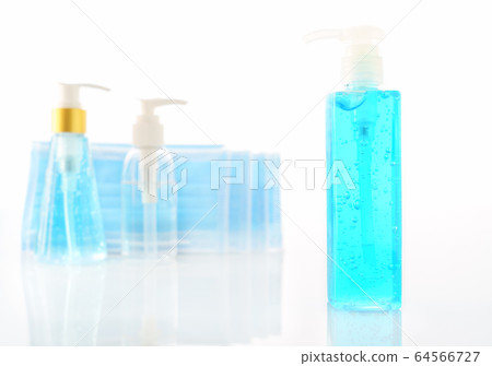 Alcohol gel bottle sanitizer hand and Medical face 64566727