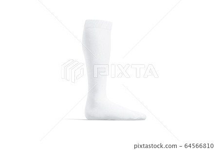 Blank white soccer socks mock up stand, isolated 64566810