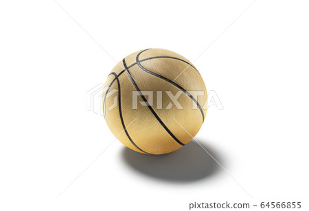 Blank gold rubber basketball ball mock up, side view 64566855