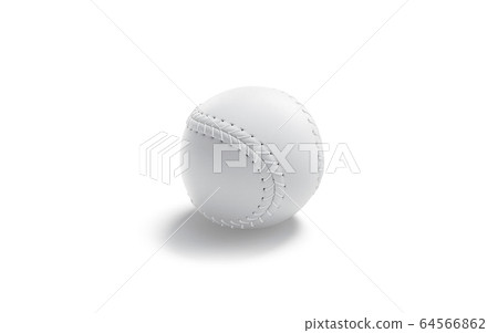 Blank white baseball ball with seam mockup, side view 64566862